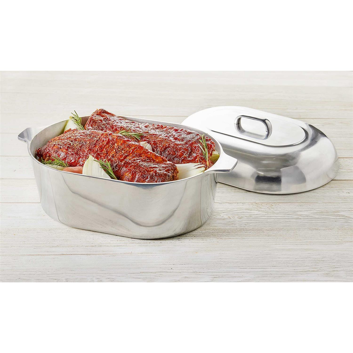 Imusa USA Heavy Duty Cajun Oval Cast Aluminum Roaster