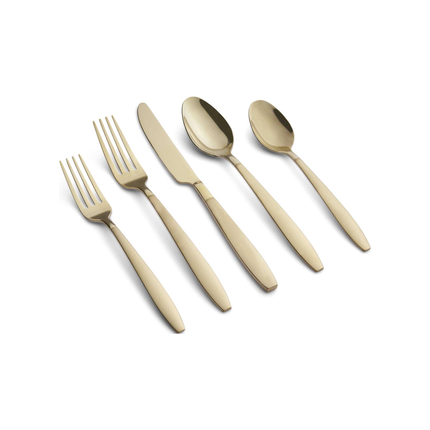 Graze by Cambridge Mathison Sand/Mirror Stainless Steel Flatware Set