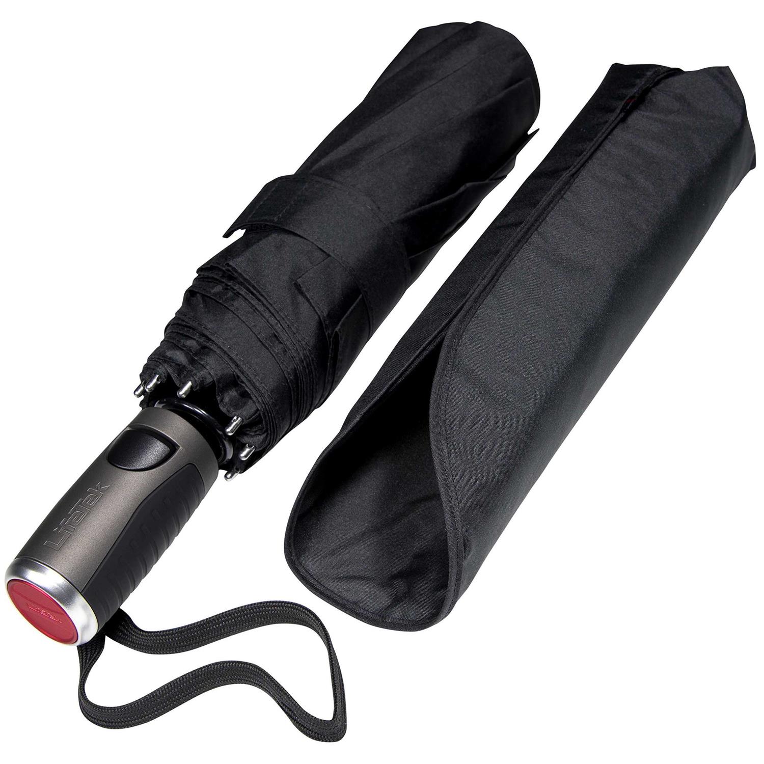 LifeTek Windproof Travel Umbrella Compact Automatic Wind Resistant Strong and Portable