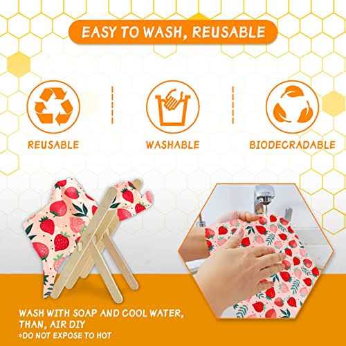 PICcircuit Reusable Beeswax Wrap 9 Pack Eco-Friendly Beeswax Wraps For Food