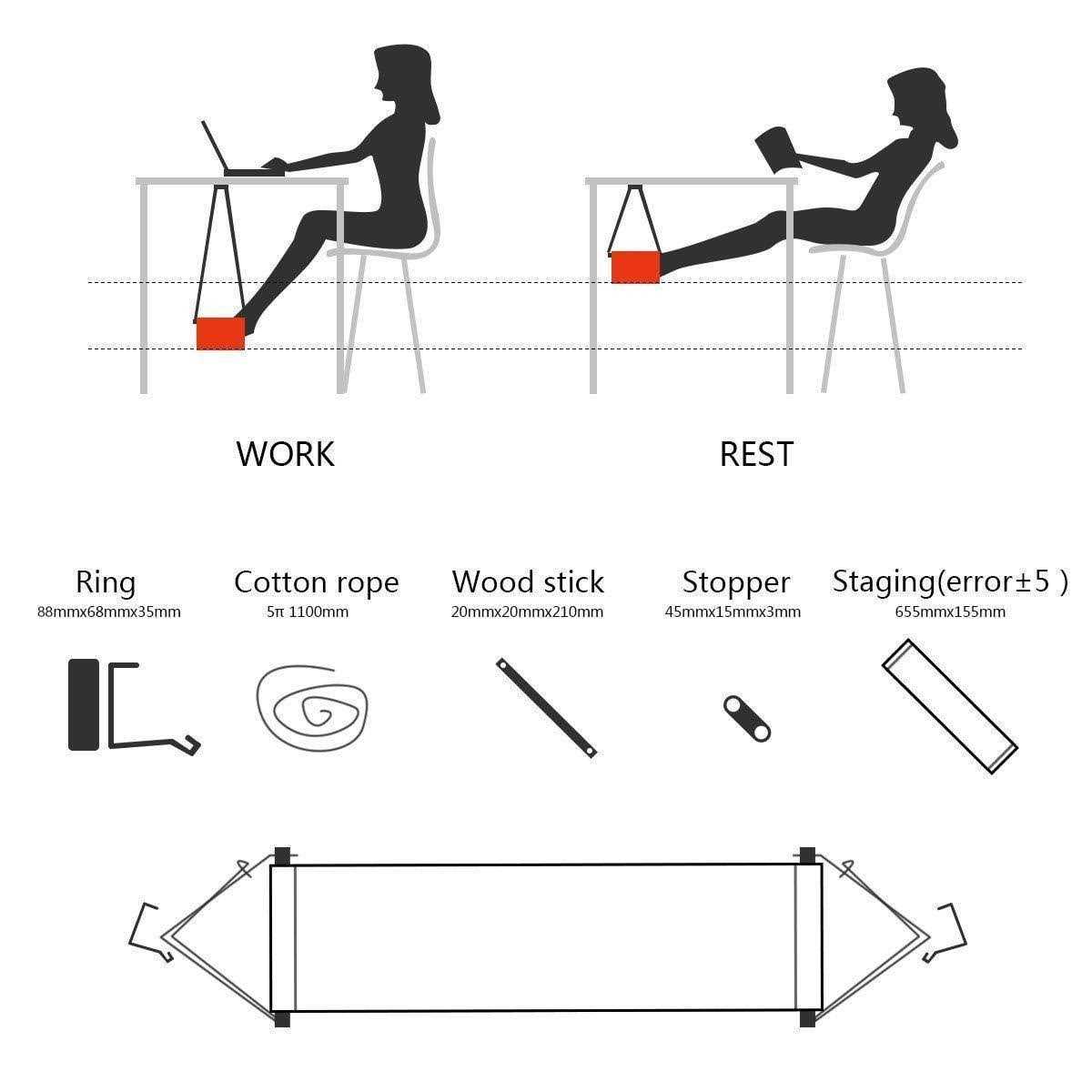 AccMart Adjustable Mini Foot Rest Stand Office Desk Feet Hammock