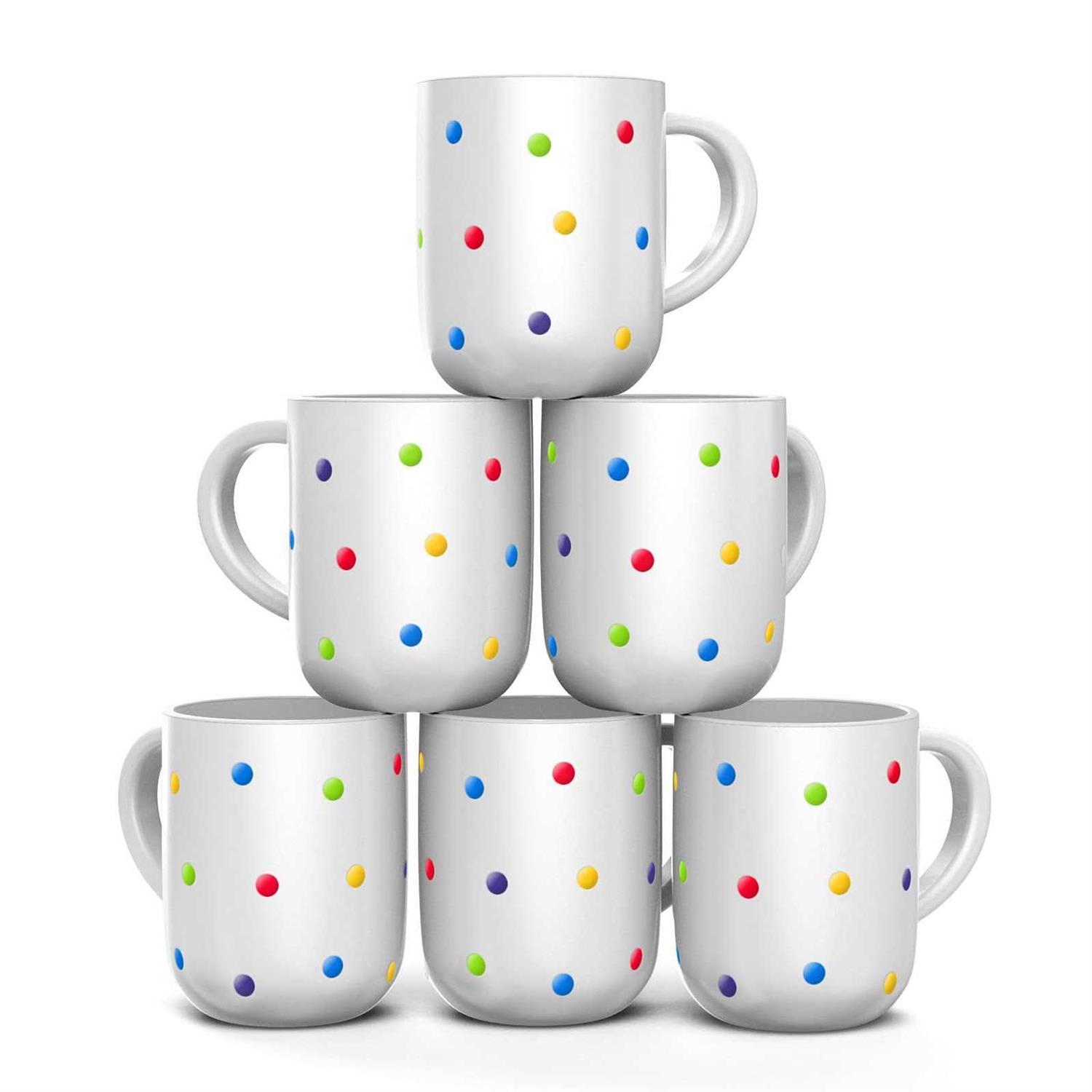 Francois et Mimi Set of 6 Large 16 Ounce Ceramic Coffee Mugs