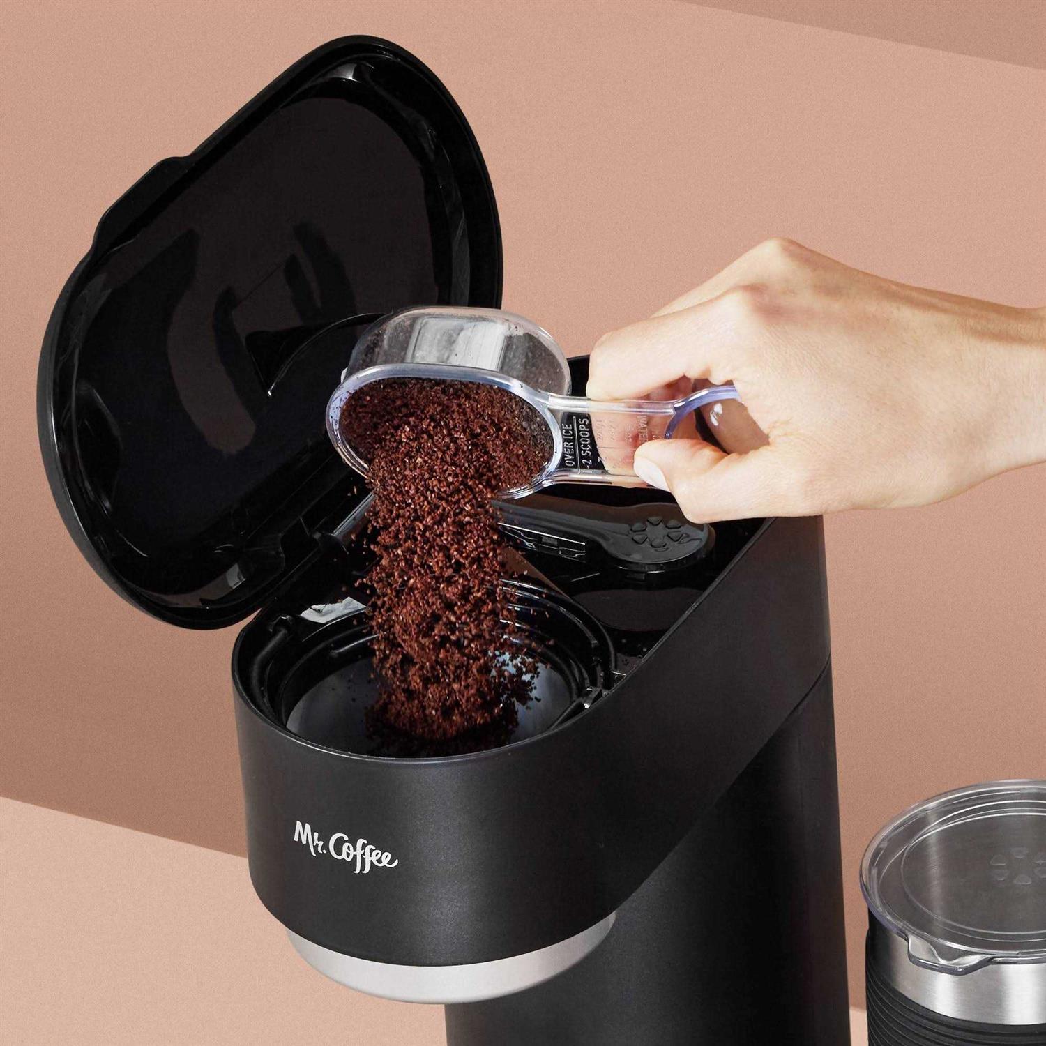 Mr. Coffee 4-in-1 Single-Serve Latte, Iced, and Hot Coffee Maker with Milk Frother