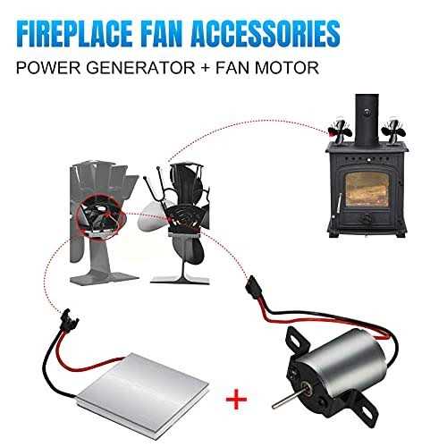 Fireplace Fan Accessories Motor and Power Generation sheet/4-blade Heat Powered Stove Fan for Wood/log Burner