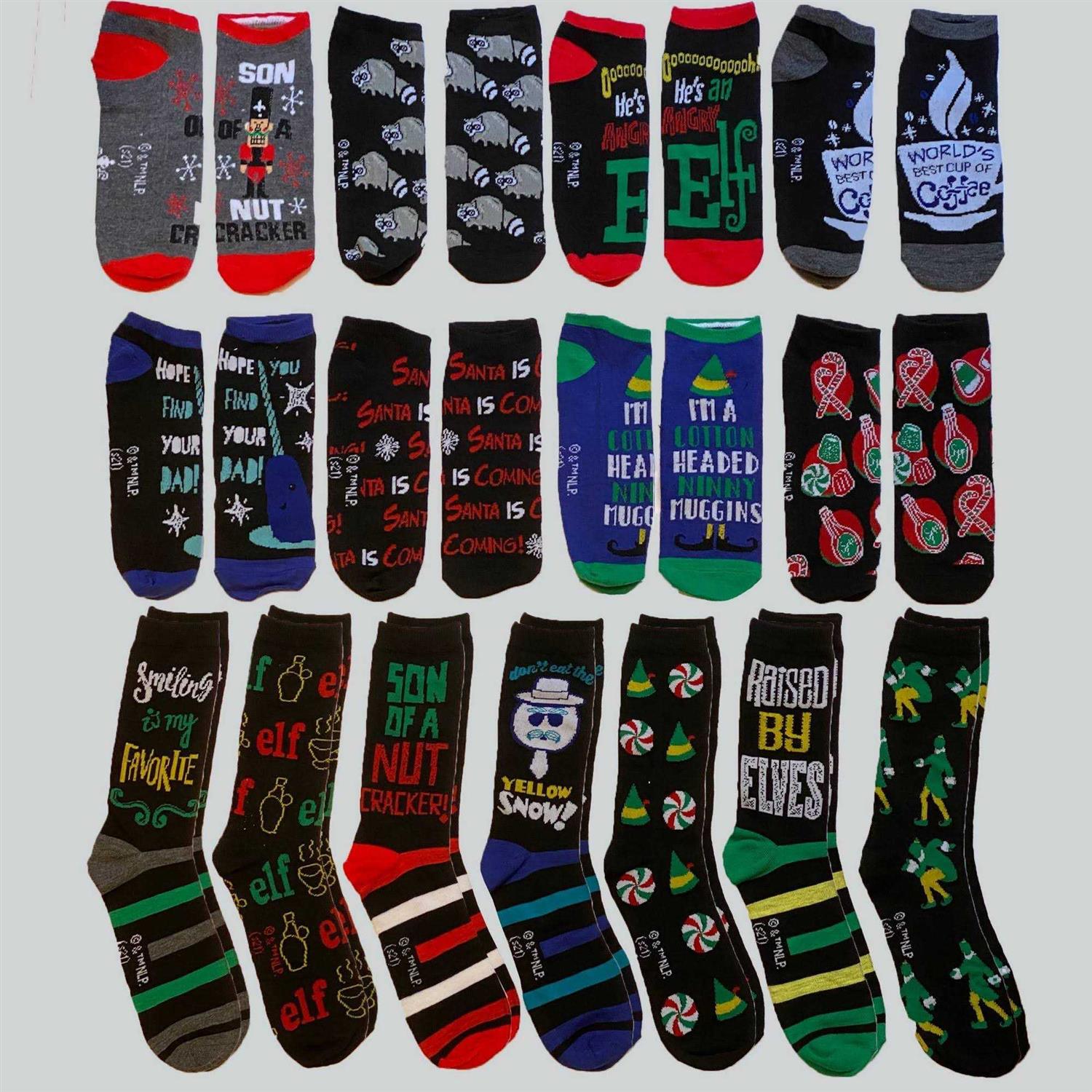 Men’s Elf 15 Days of Socks Advent Calendar