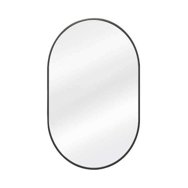 XRAMFY H Oval Classic Aluminum Alloy Framed Wall Mirror