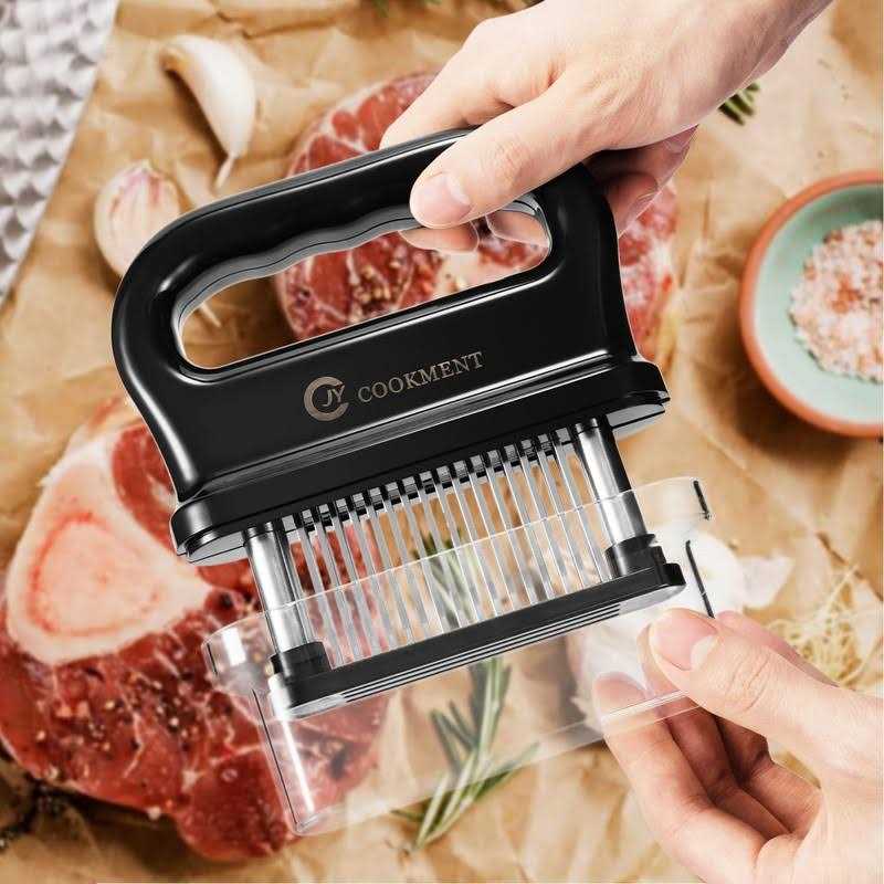 Jy Cookment Meat Tenderizer with 48 Stainless Steel Ultra Sharp Needle Blades