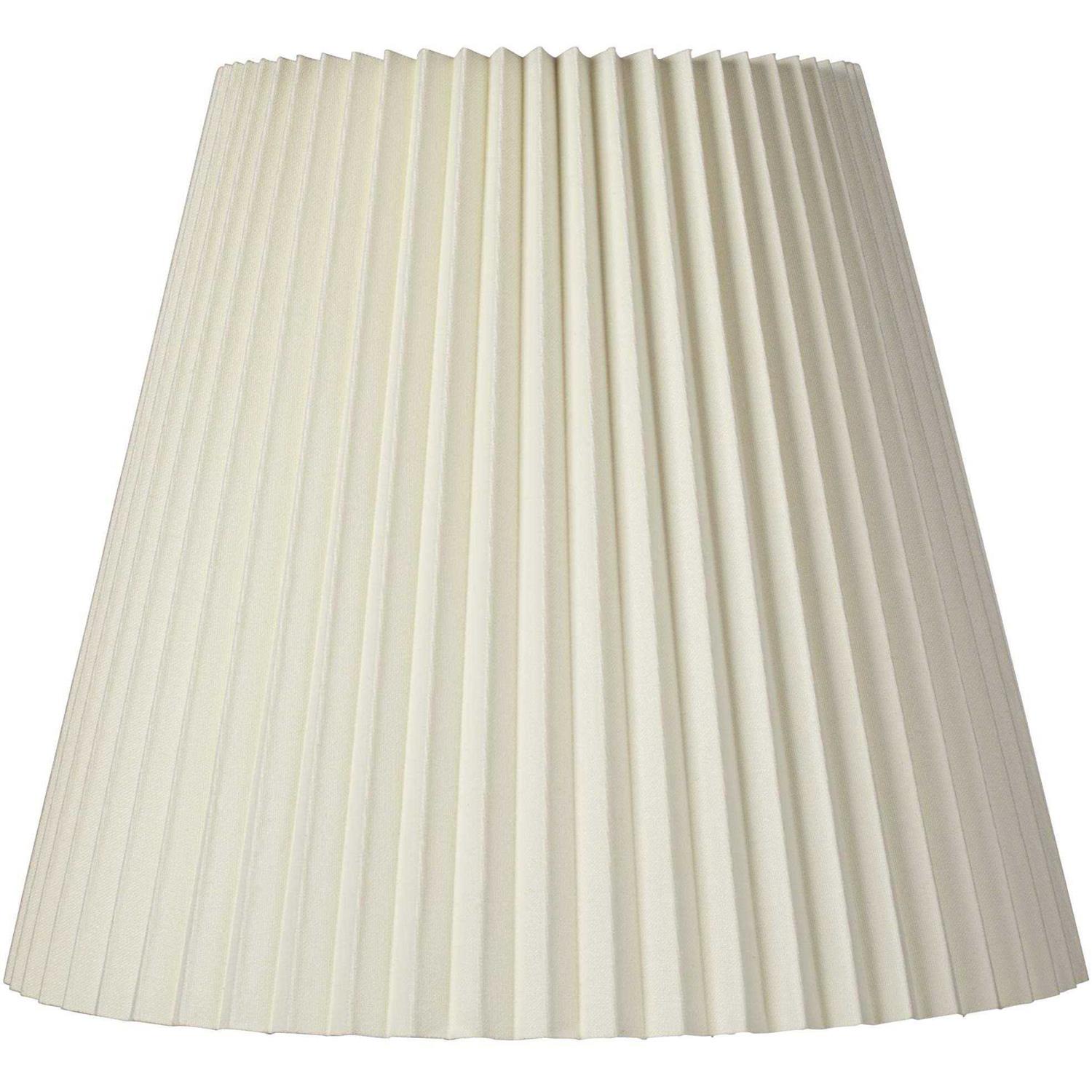 Springcrest Ivory Pleated Large Lamp Shade 10 Top x 17 Bottom x 14.5 High x 14.75 Slant Replacement with Harp and Finial