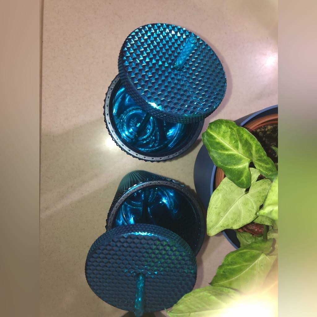 Starbucks Dining Starbucks Tumbler 2023 Blue Chrome Studded