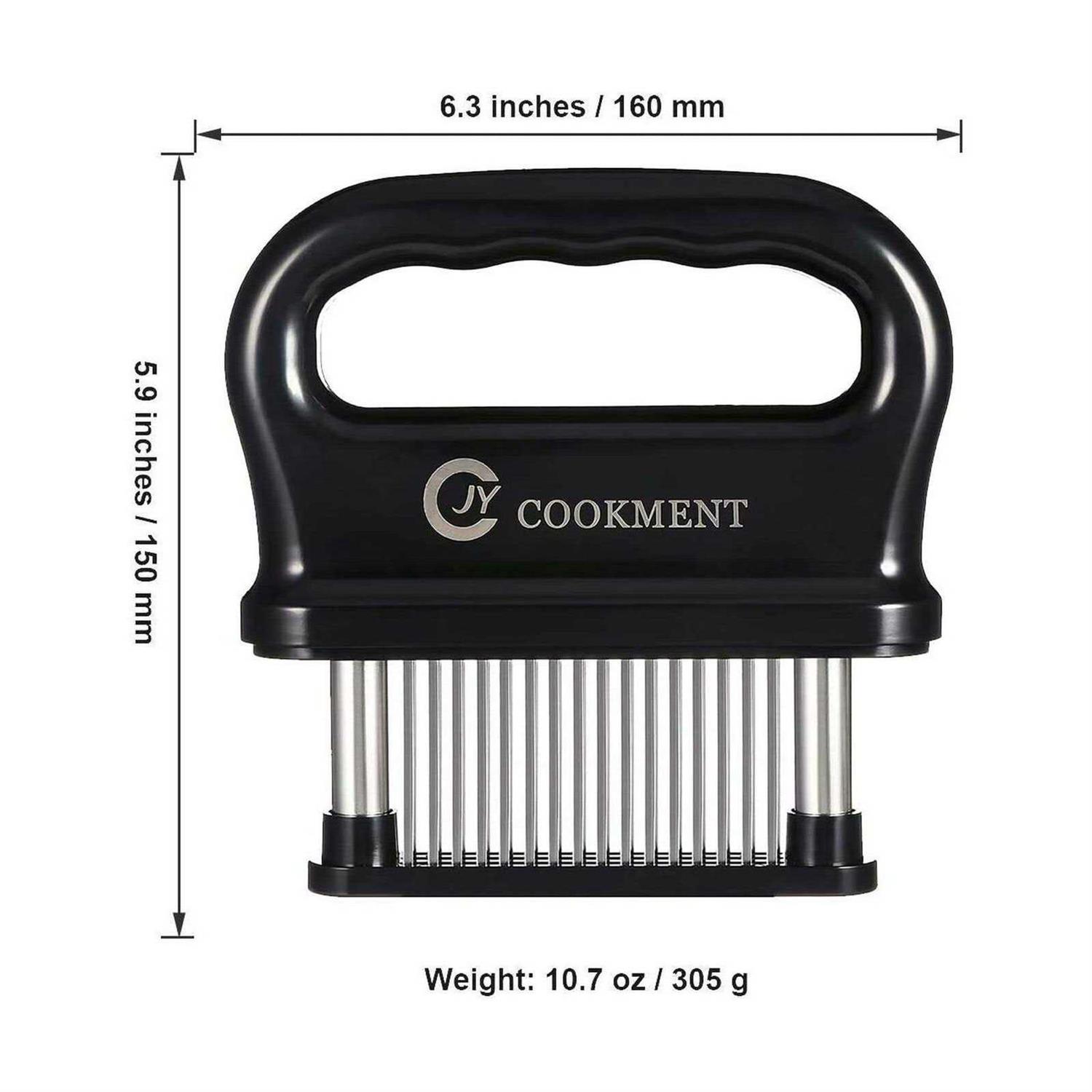 Jy Cookment Meat Tenderizer with 48 Stainless Steel Ultra Sharp Needle Blades