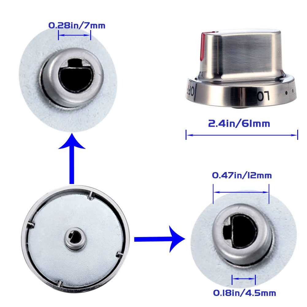 Upgrade 5pcs DG64-00472A Stove Knob Replace DG64-00473A,DG64-00347A,DG64-00347B Samsung Stove Knob