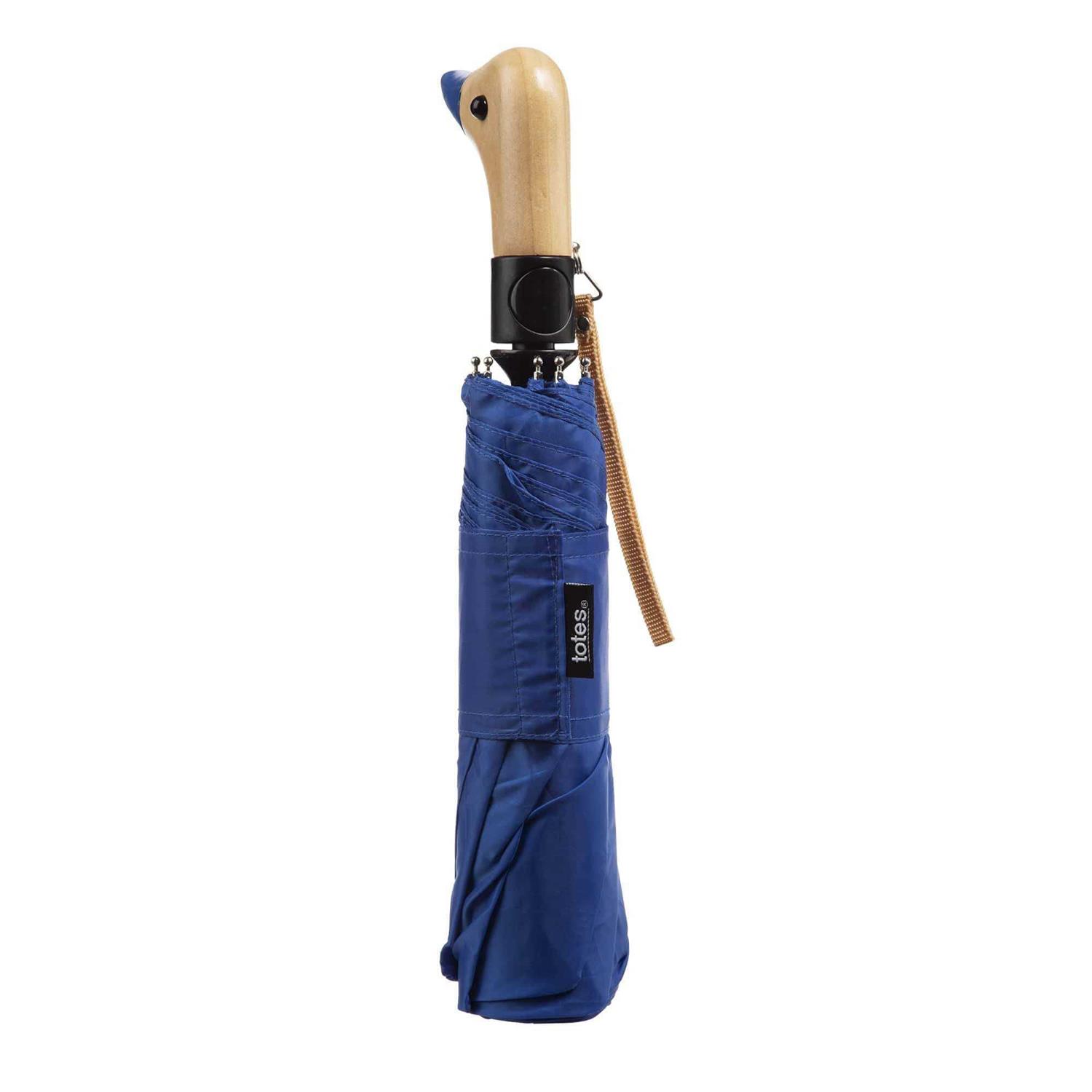 Totes Wooden Duck Handle Auto Open Umbrella