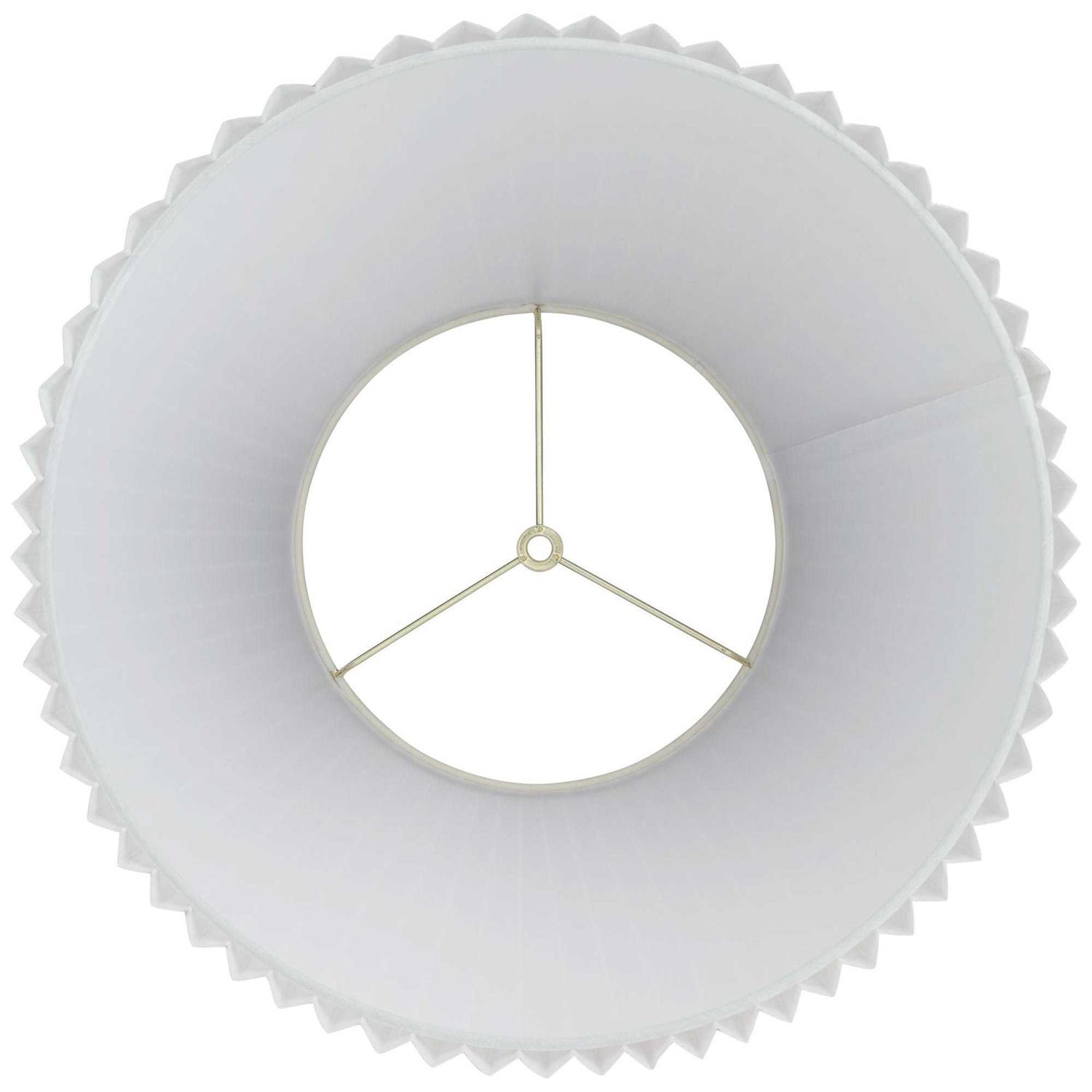 Springcrest Collection Hardback Knife Pleated Empire Lamp Shade White Large Top x Bottom x Slant Spider with Harp and Finial