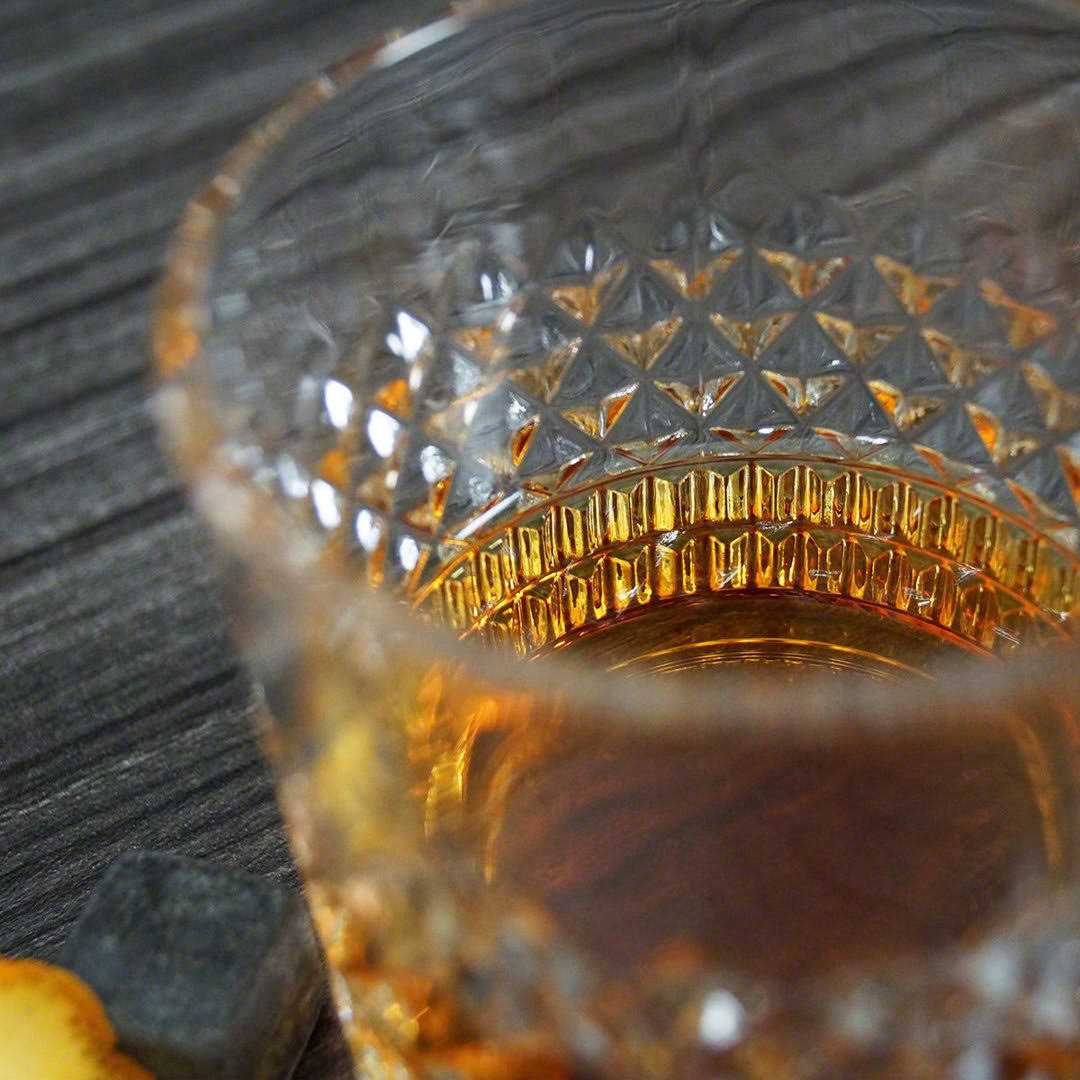 HomeWetBar Edition Custom 7 pc Luxury Carson Crystal Decanter Set for Whiskey Bourbon Scotch Lovers