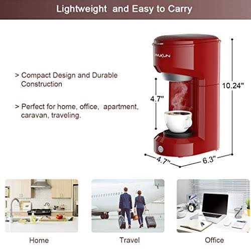 Vimukun Single Serve Coffee Maker Instant Coffee Maker One cup compatible with K-cup Pods & Ground Coffee