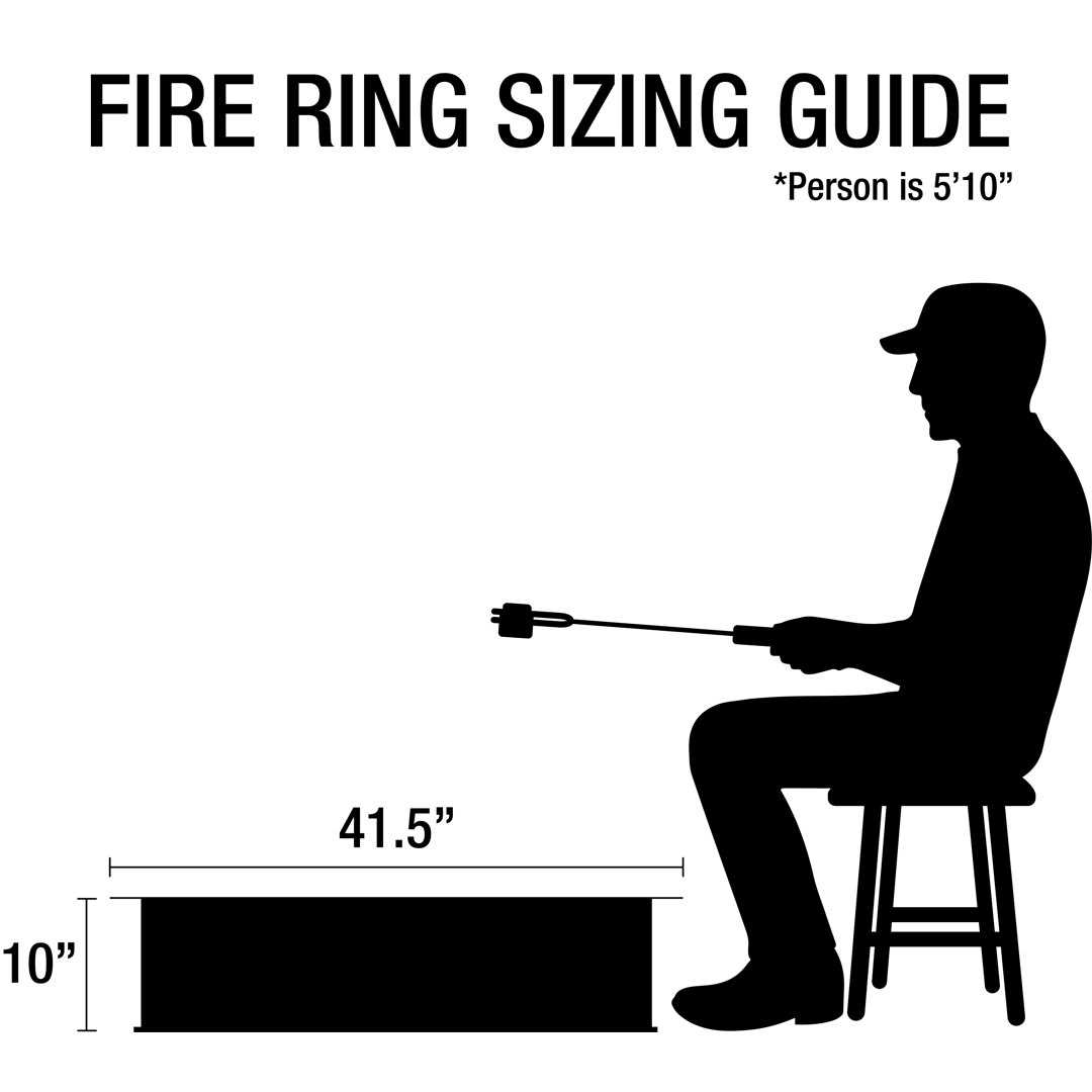 Pleasant Hearth OFW421FR Square Solid Steel Fire Ring