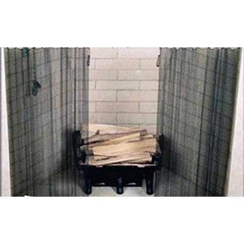 Fireplace Replacement Black Hanging Mesh Curtain Screens Two Panels High X 24 Wide with Pulls