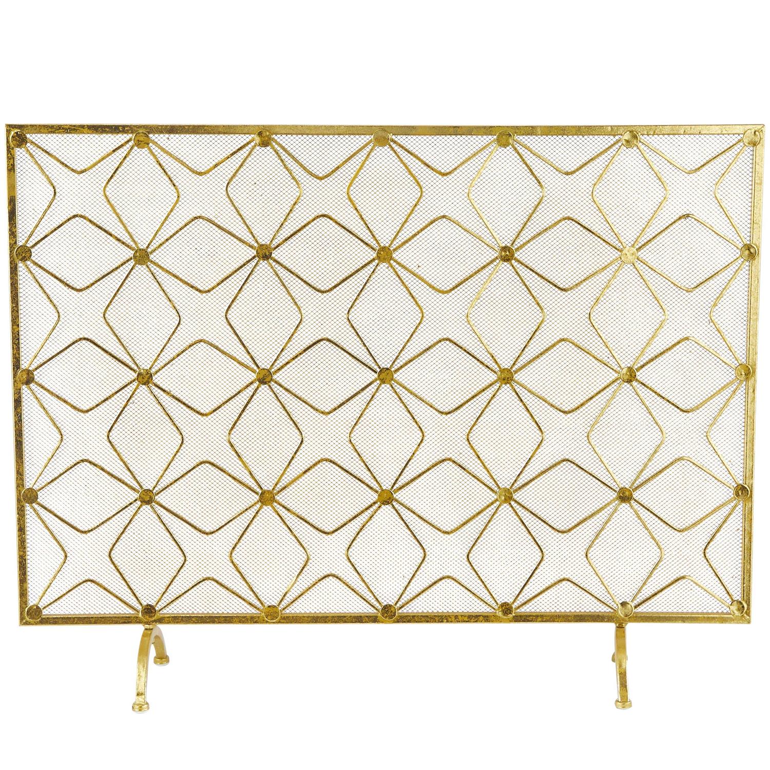 Deco 79 Modern Geometric Star Fireplace Screen