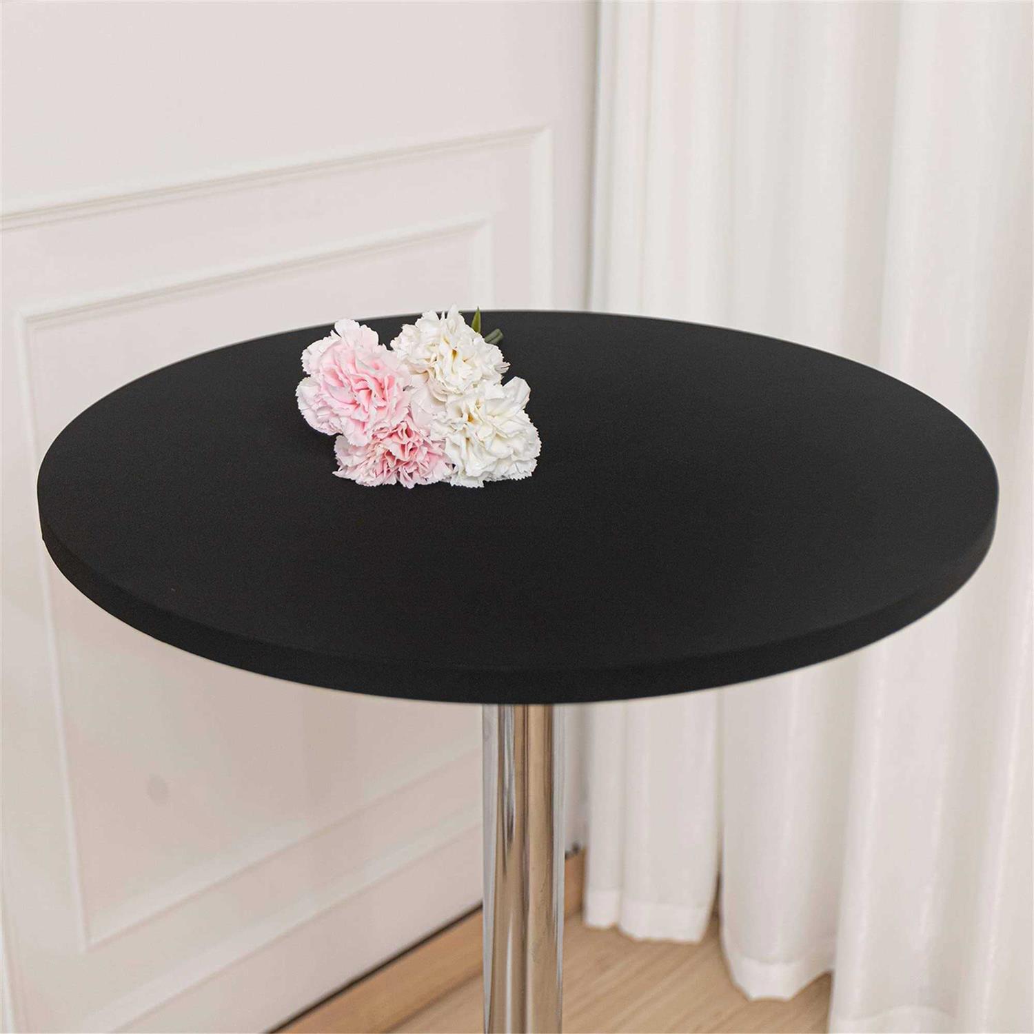 WXYSHOME 30 inches Round Table Topper Cap Spandex Fitted Cocktail Tablecloth Tight Stretchable Elastic for Weddings Banquets Events