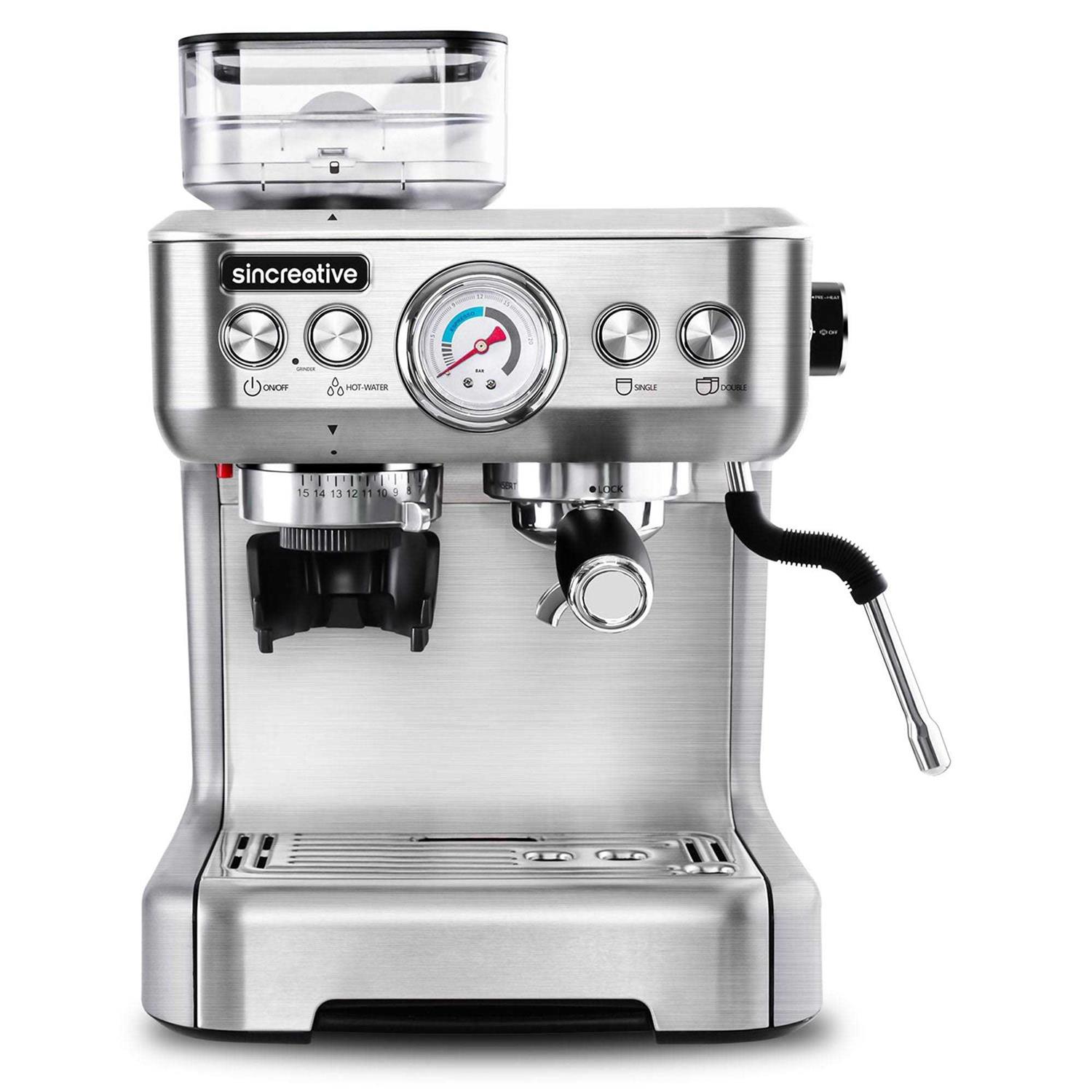 Sincreative 20 Bar All in One Espresso Machine with Grinder and Milk Frother