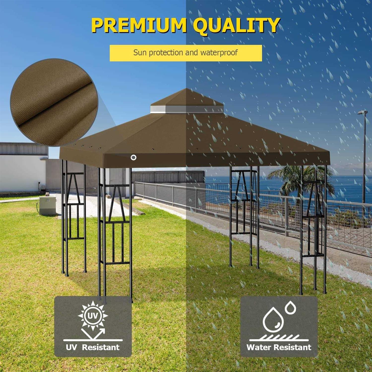 Big Lighting Deals 10′ X Gazebo Canopy Top Replacement Double Tier Patio Cover