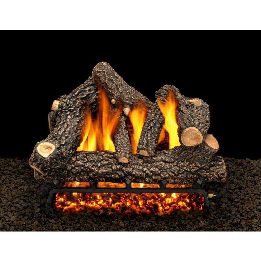 American Gas Log Cheyenne Glow Vented Natural Gas Fireplace Log Set with Complete Kit