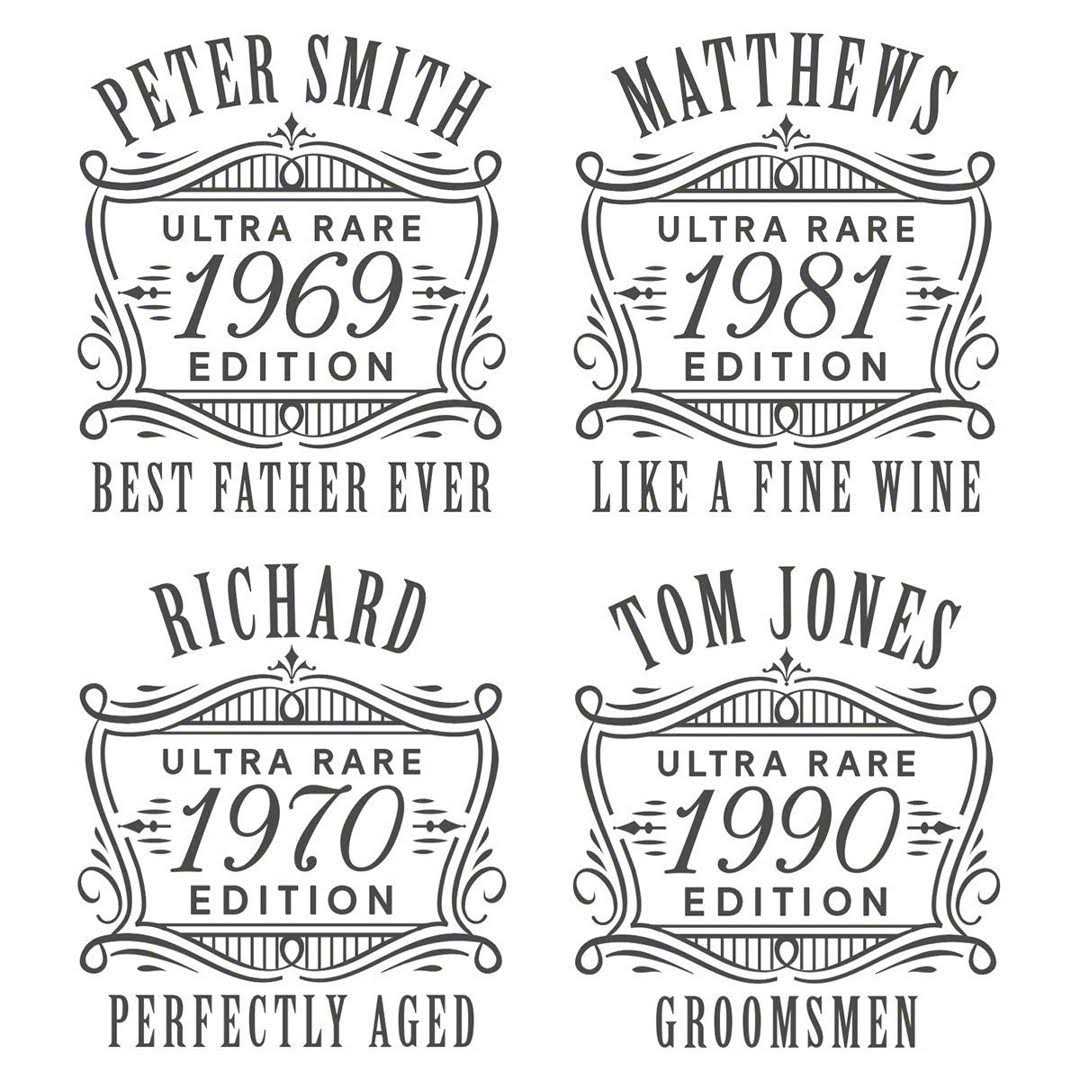 HomeWetBar Edition Custom 7 pc Luxury Carson Crystal Decanter Set for Whiskey Bourbon Scotch Lovers