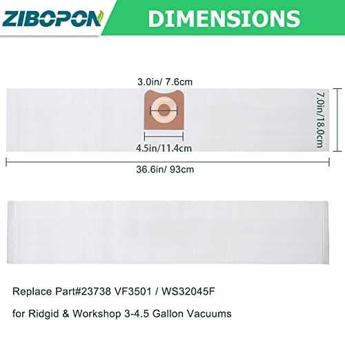 12 Pack VF3501 Dust Bags Replacement for Ridgid & Workshop 3-4.5 Gallon Vacuums