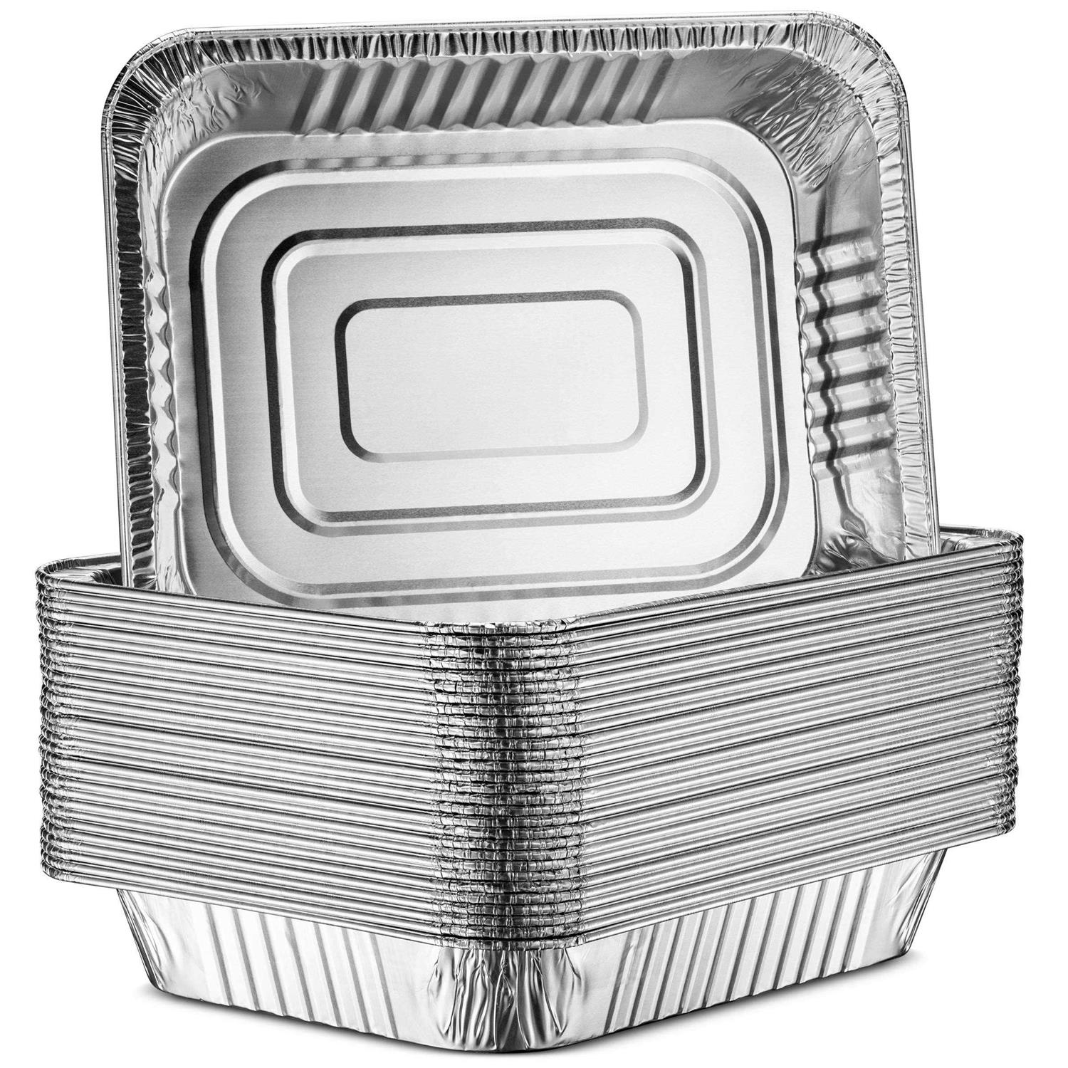 Montopack Aluminum Half Size Roasting Pans 30 Pack 9×13 Standard Size Tins without lids