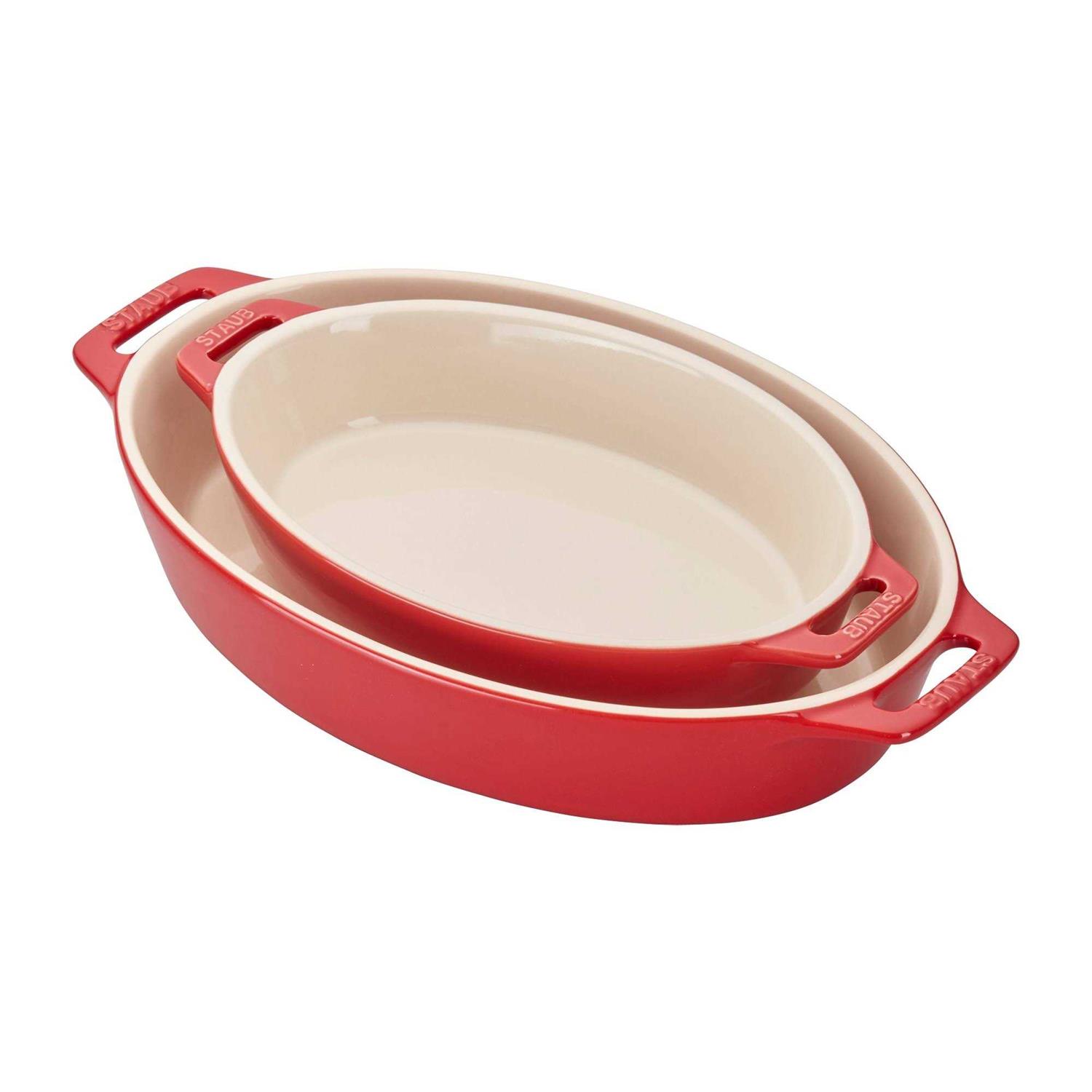 Staub 2-Piece Ceramic Oval Baking Dish Set
