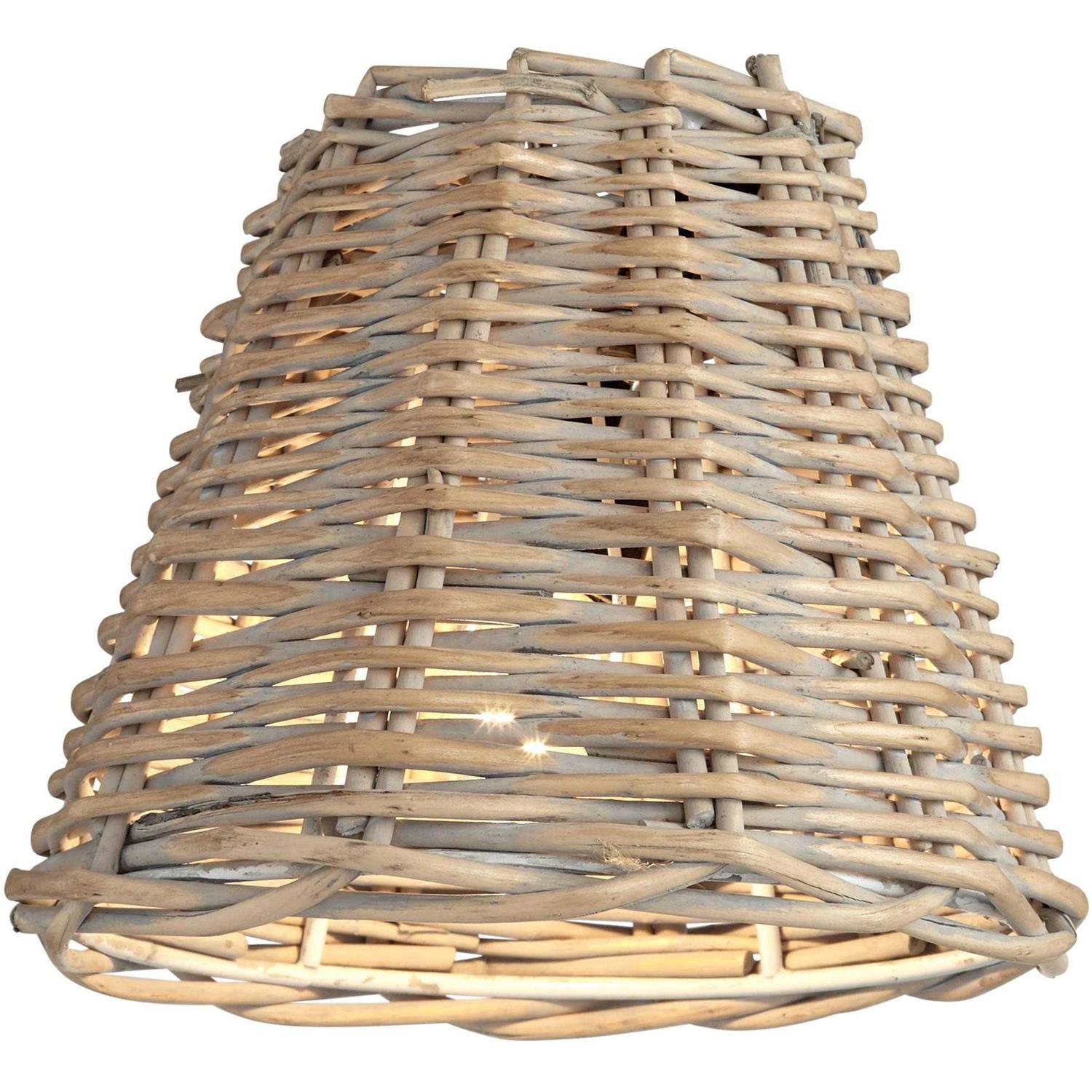 Springcrest Collection Set Lamp Shades Natural Wicker Weave Small 3 Top x 6 Bottom x 5 High Candelabra Clip-On Fitting 600V1