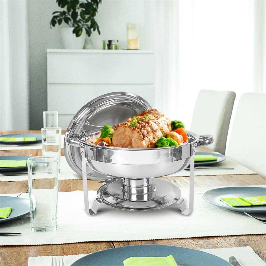 Imacone Chafing Dish Buffet Set 5Qt Stainless Steel Round Catering Warmer Set
