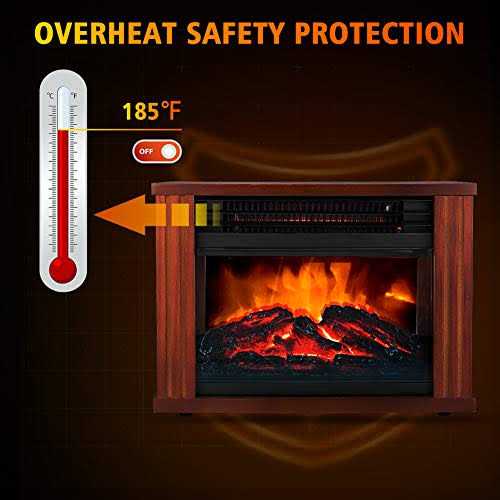 Lifeplus Electric Fireplace Heater Portable Wood Fireplace Stove with 3d Realistic Dancing Flame Effect