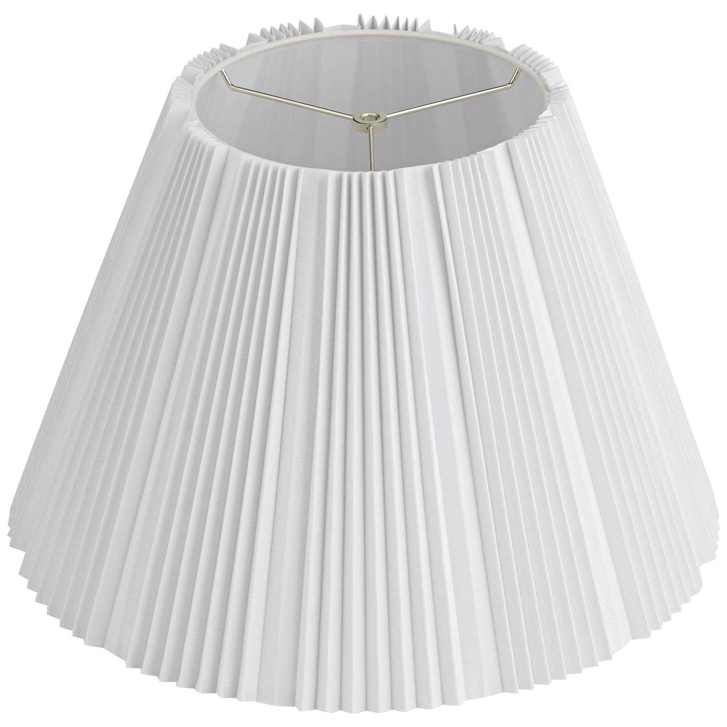 Springcrest Collection Hardback Knife Pleated Empire Lamp Shade White Large Top x Bottom x Slant Spider with Harp and Finial