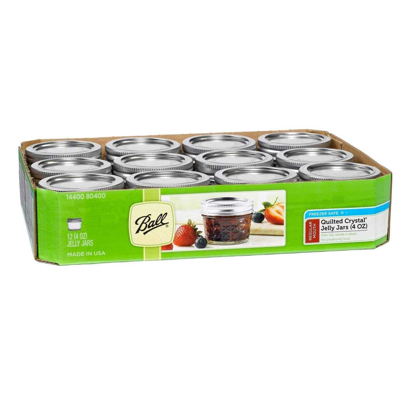 Ball Quilted Crystal Jelly Jars