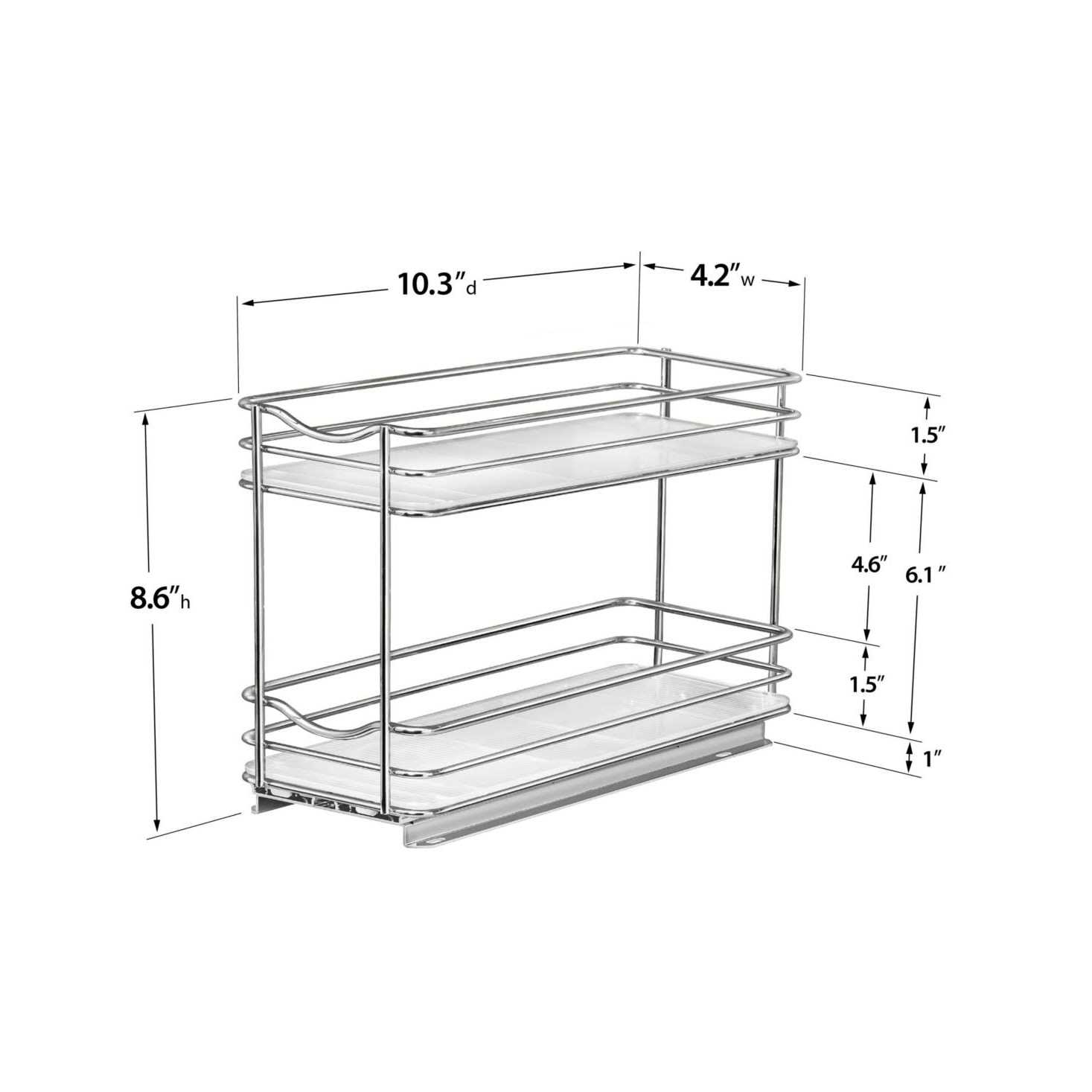 Lynk Professional Wide Double Pull Out Spice Rack Organizer for Cabinet