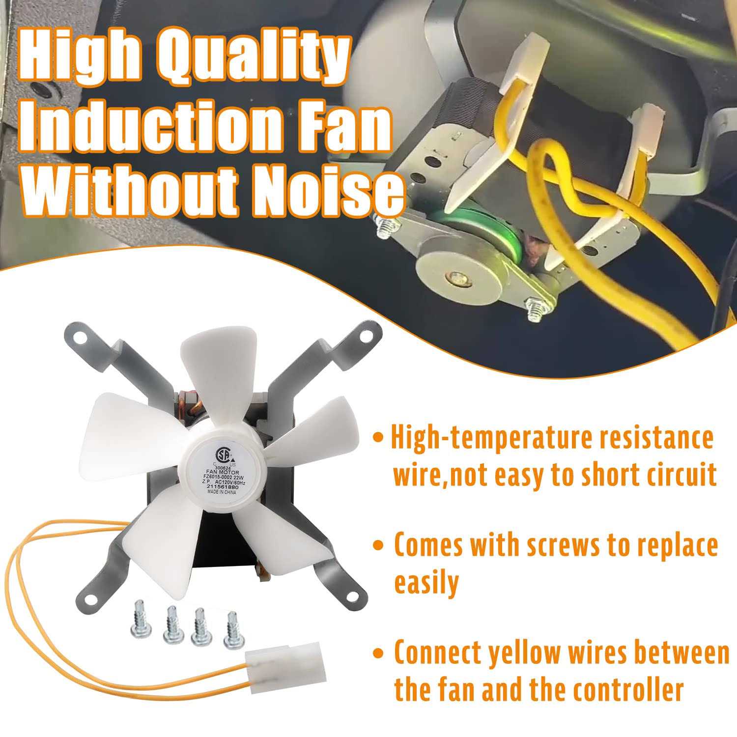 Upgraded Induction Fan Replacement Parts with High Temperature Resistant, Compatible with Traeger, Pit Boss, and Camp Chef Wood Pellet Grill Smokers