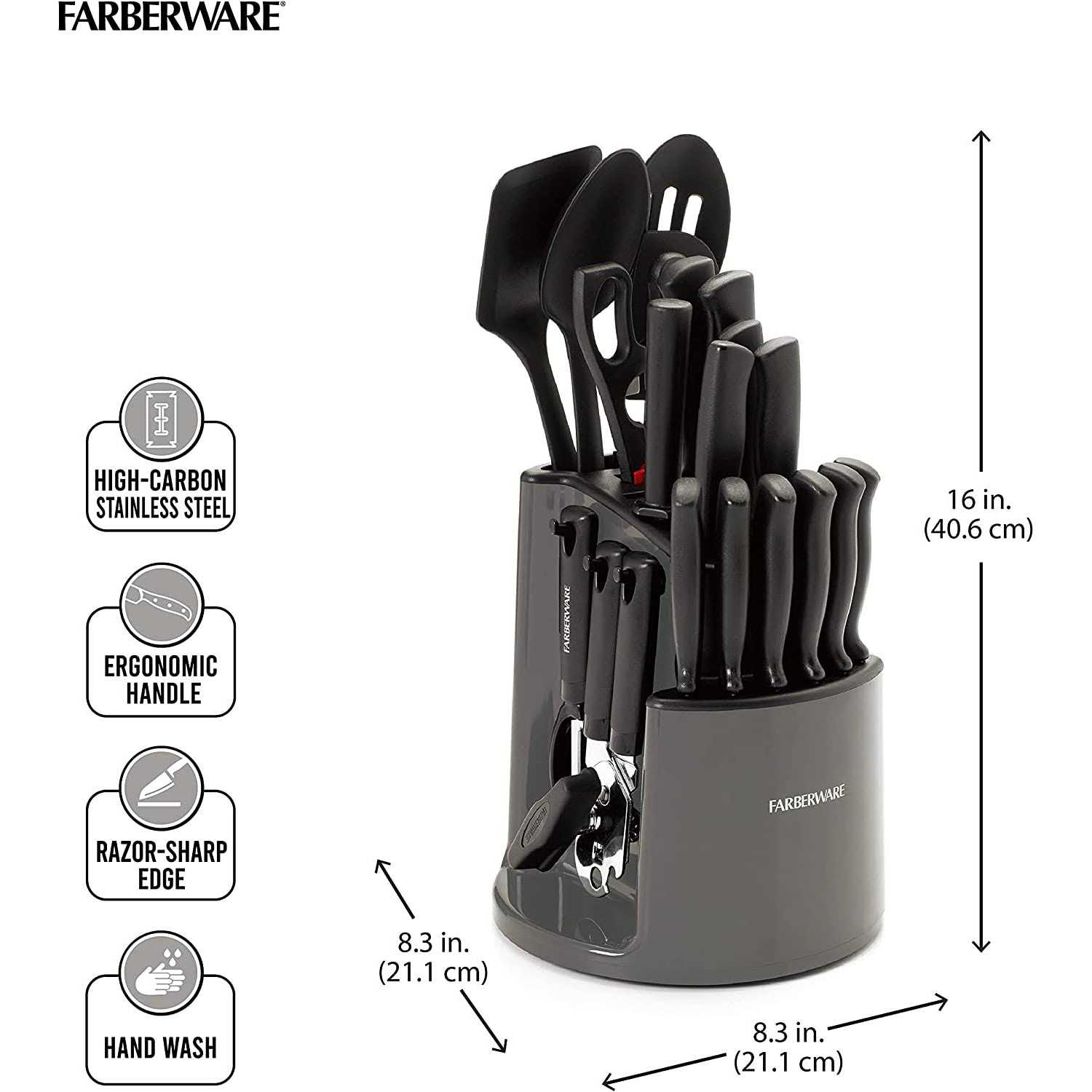 Farberware Cutlery Set, Spin and Store