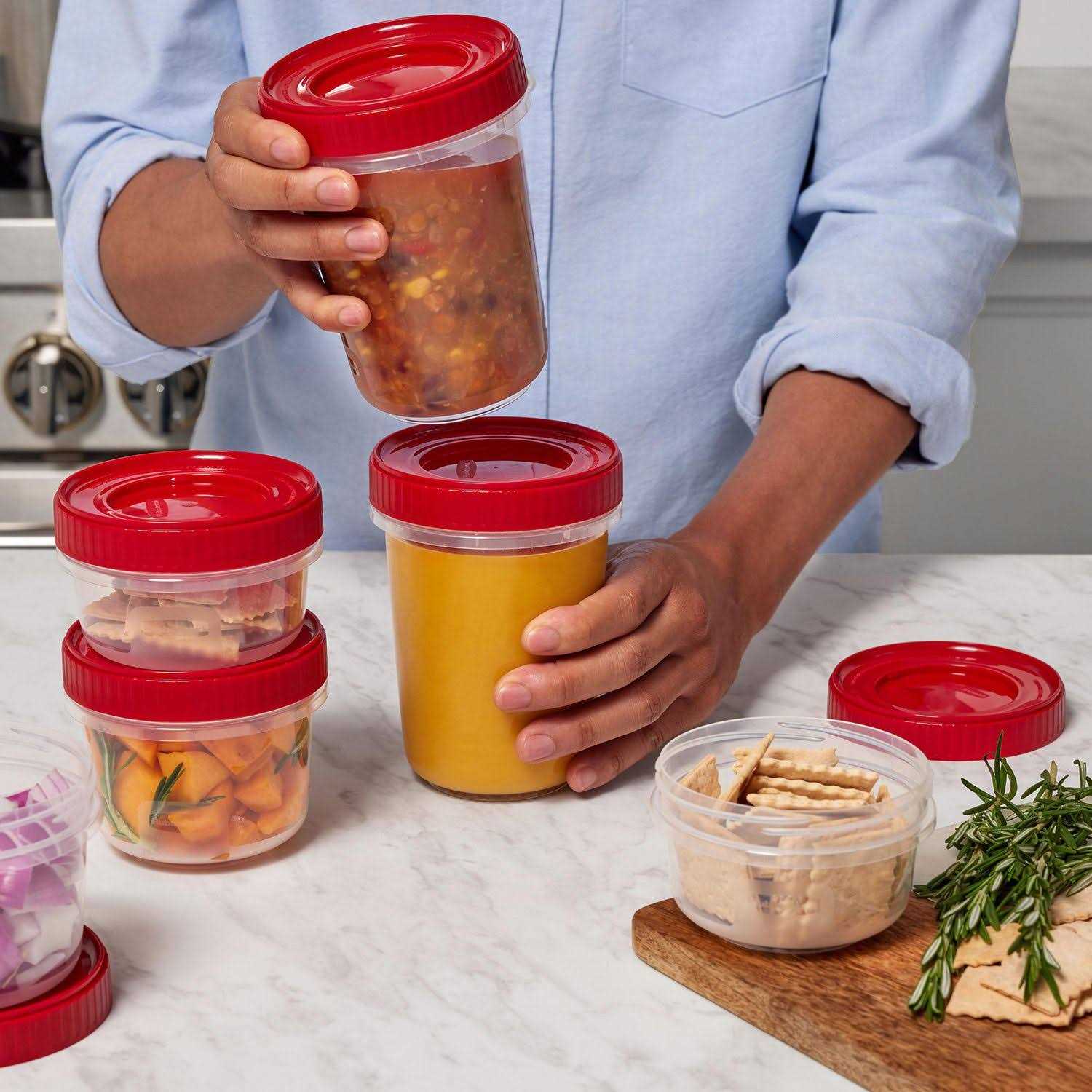 Rubbermaid TakeAlongs Twist & Seal 1.6-Cup Food Storage Containers