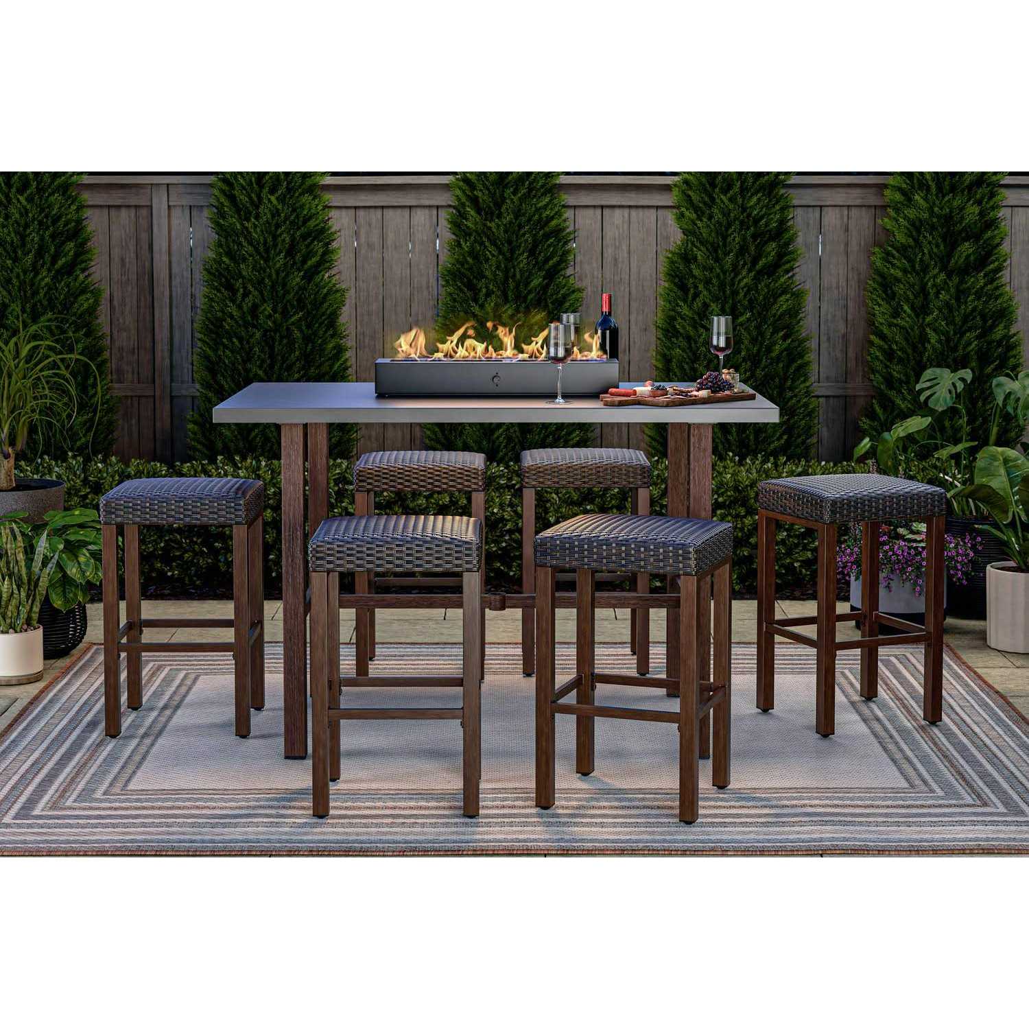 allen + roth Rectangular Tabletop Gas Fire Pit 52297