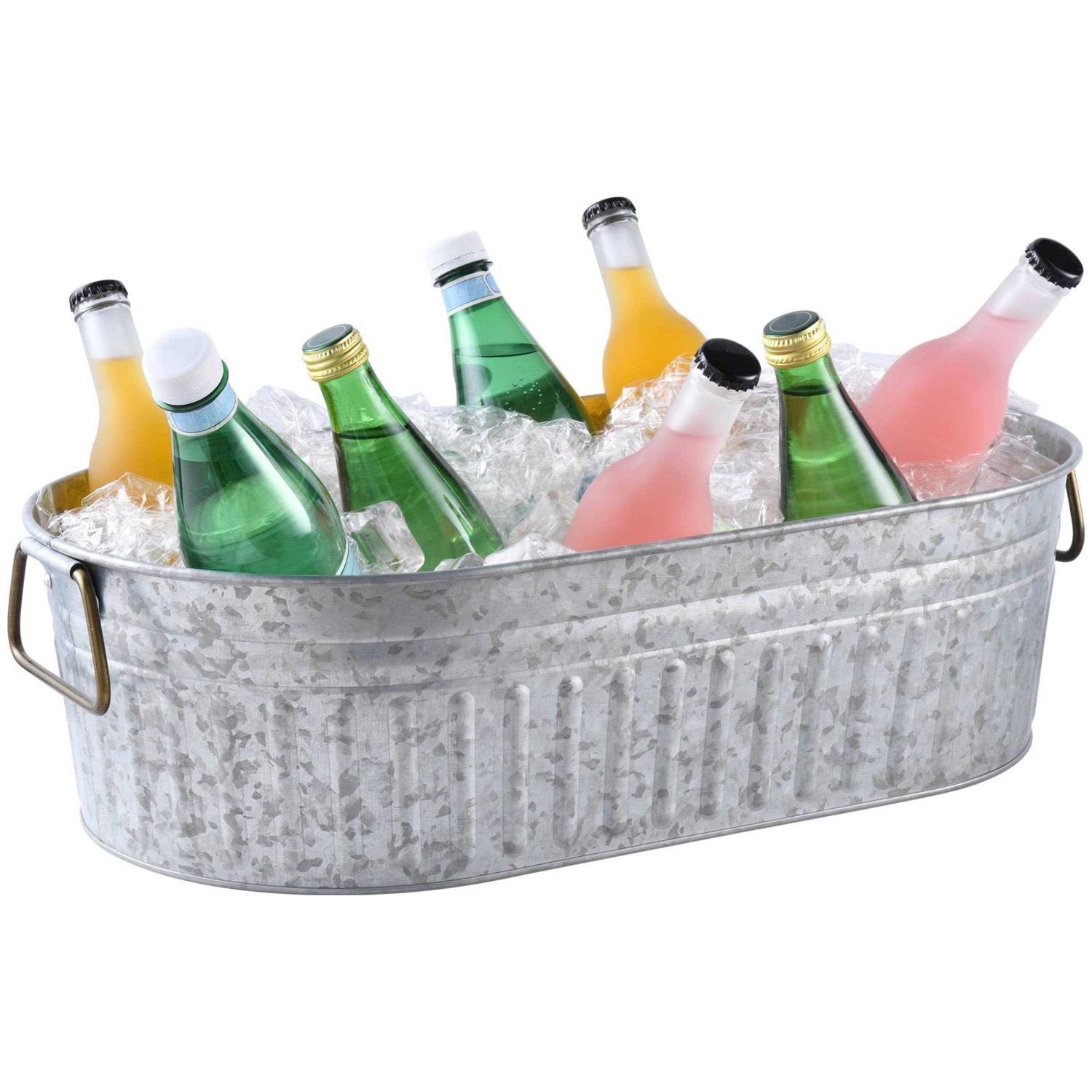 Better Homes & Gardens Oval Galvanized Tub 20.27 inch L x 11.22 inch W x 5.7 inch H