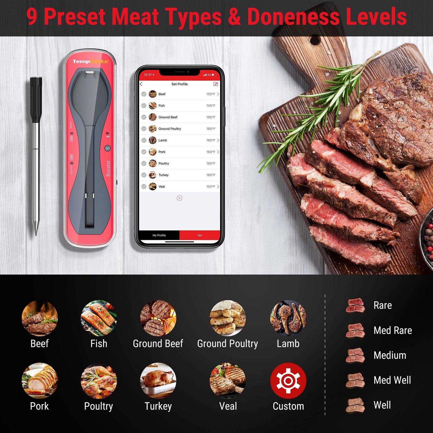 ThermoPro Grill/Meat Thermometer Digital Bluetooth Enabled TP960W