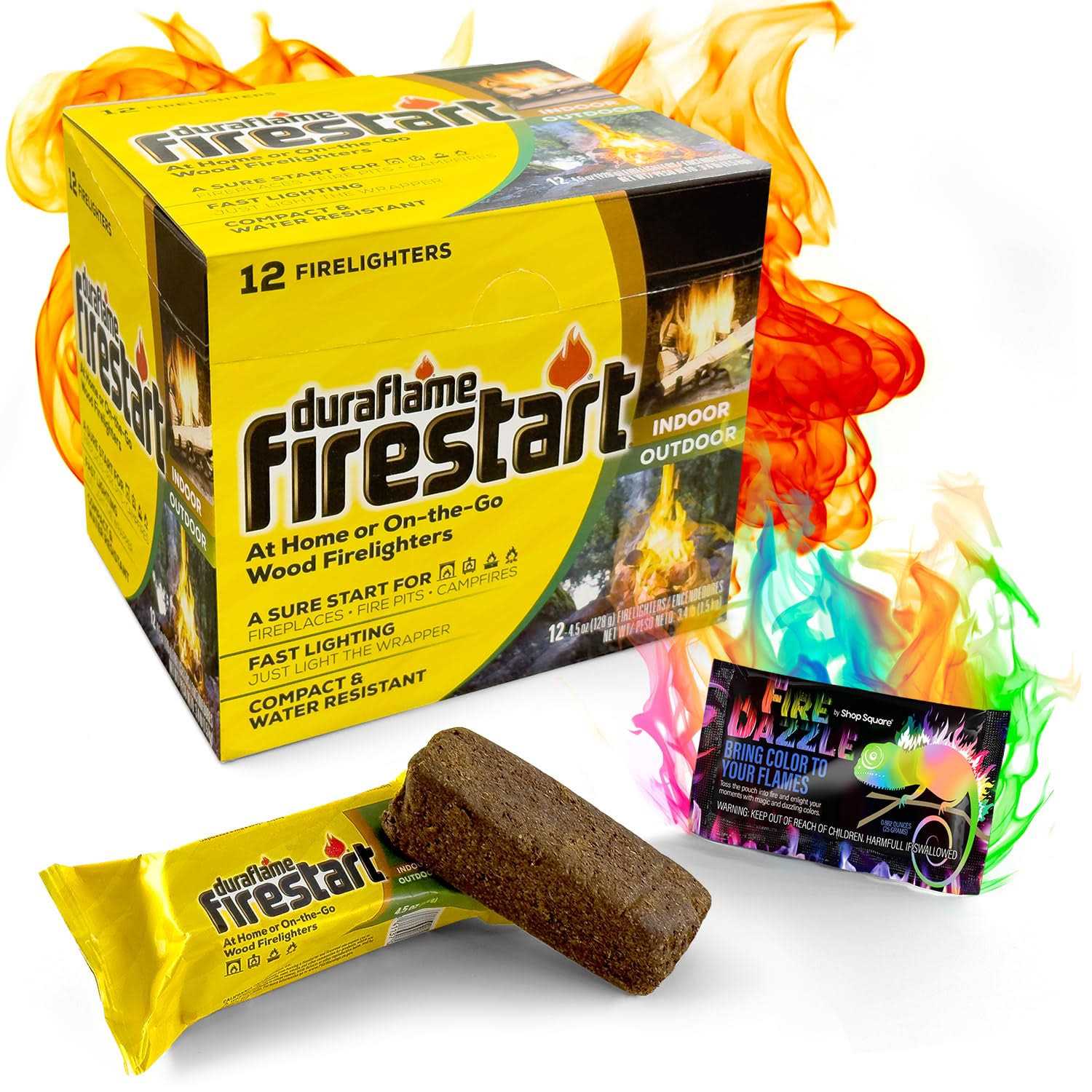 Fire Starter for Indoor and Outdoor Use Quick Ignition Fire Logs for BBQ, Fireplace, Fire Pit and Campfires