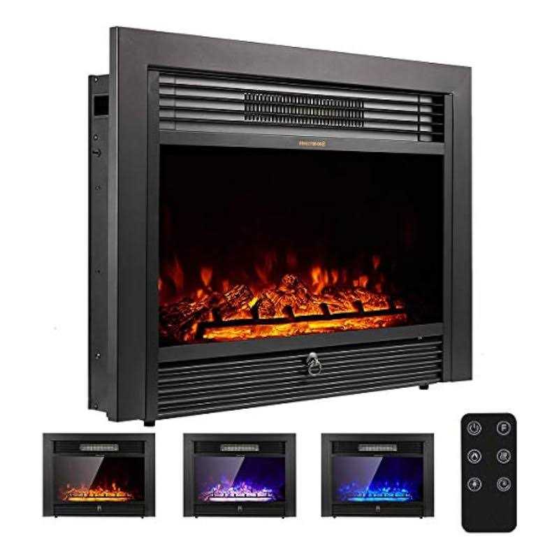 Yodolla 28.5 Electric Fireplace Insert with 3 Color Flames, Fireplace Heater with Remote Control and Timer