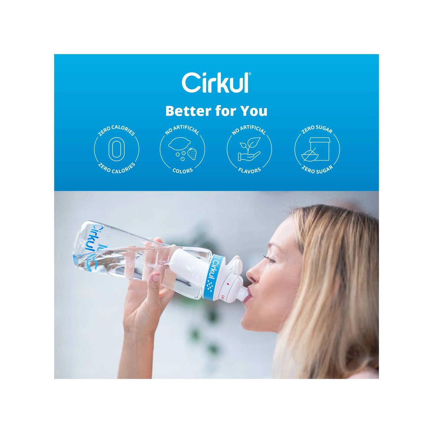 Cirkul Plastic Water Bottle Starter Kit with Blue Lid & 2 Flavor Cartridges