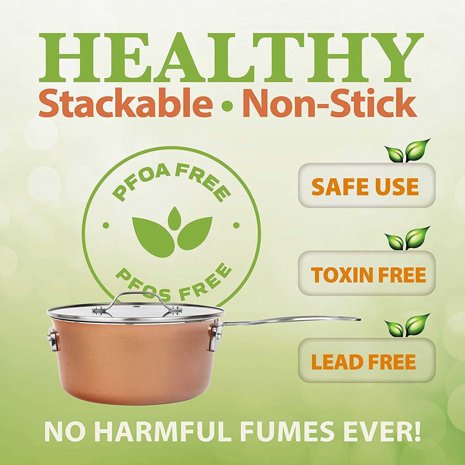 Gotham Steel Stackmaster 10 Piece Non-Stick Cookware Set