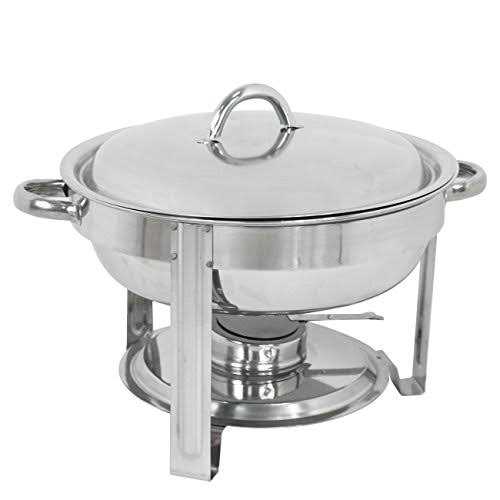 SUPER DEAL Upgraded 5 Qt Full Size Stainless Steel Chafing Dish Round Chafer Buffet Catering Warmer Set w/Food and Water Pan