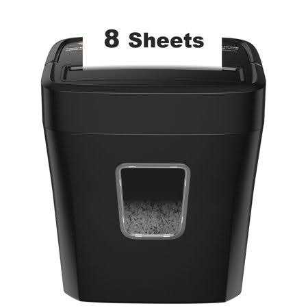 8-sheet Cross Cut Paper Shredder for Home Office Use