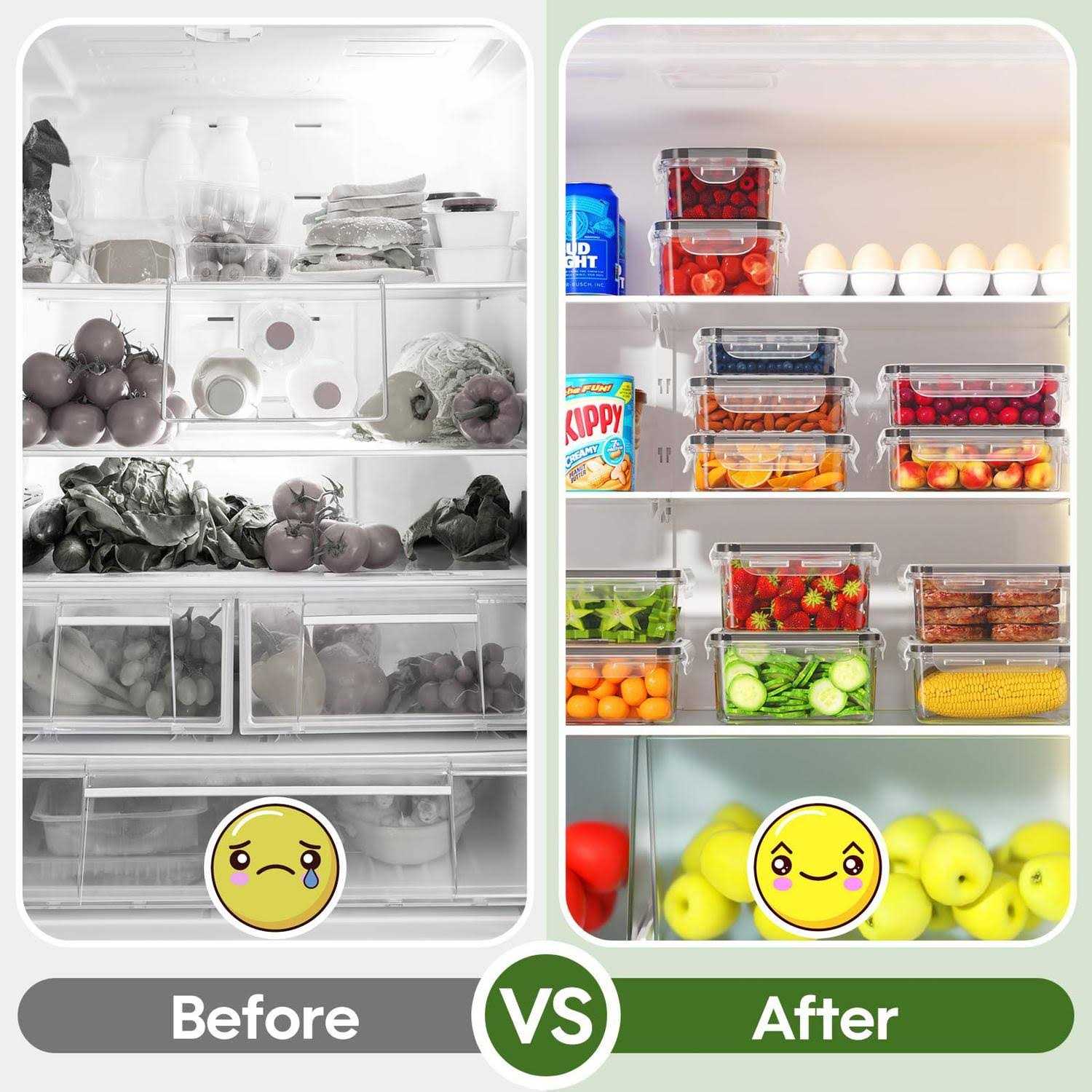 Kemethy 36-piece Food Storage Containers with Lids Airtight Plastic Food Containers for Pantry & Kitchen Storage and