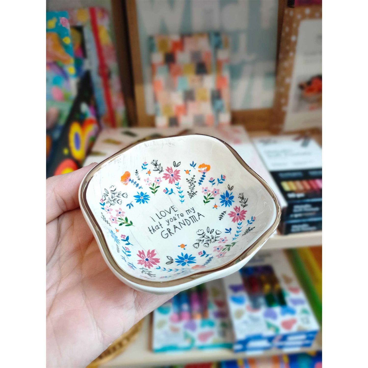 Natural Life Antiqued Trinket Bowl Grandma